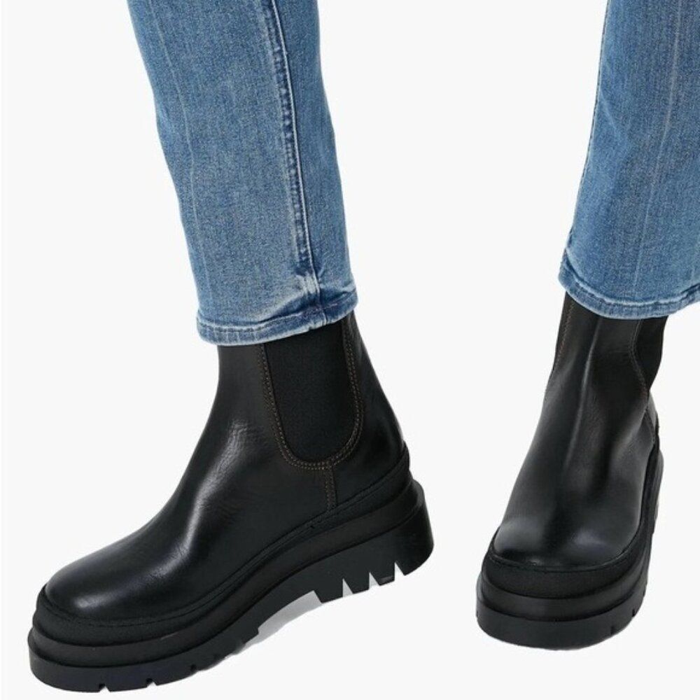 Loeffler Randall Carlota Pull On Chelsea Boots in Black, New, Size 6.5